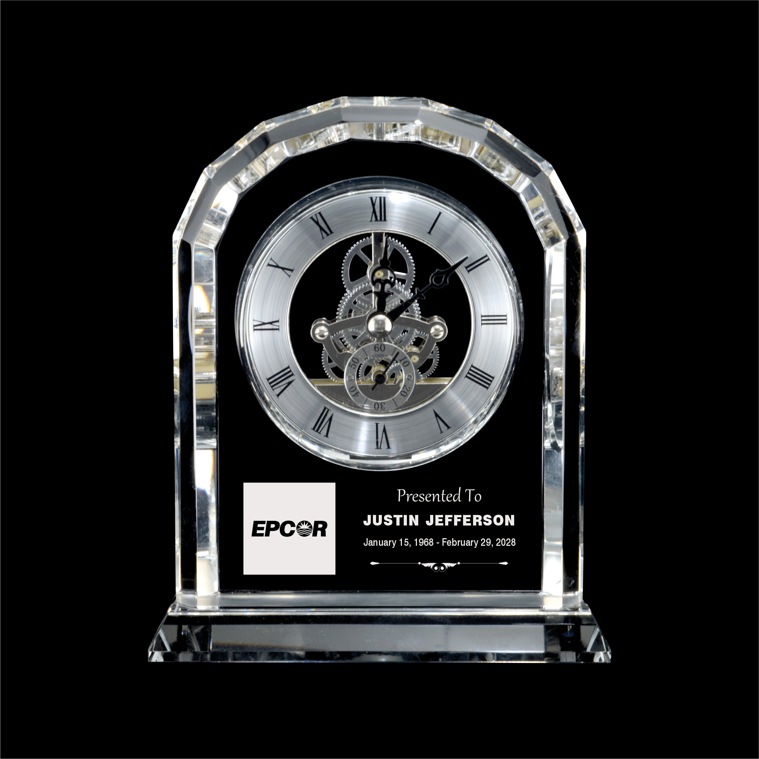 Crystal Retirement Clocks