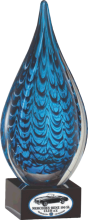Blue Raindrop Art Glass Award