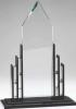 13 1/4" Gotham Clear &amp; Black Optic Crystal Award