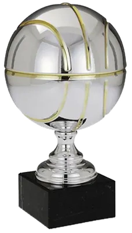 Silver and Gold Metal Basketball Trophy | Awards Unlimited