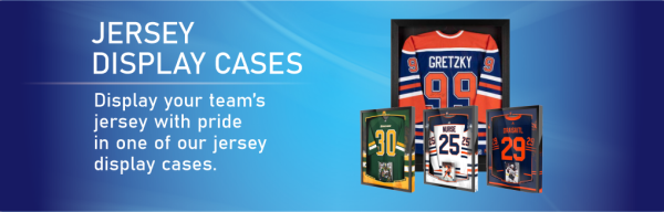 Display your team’s jersey with pride in one of our jersey display cases.