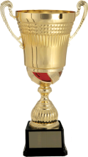 Gold and red Azeroth trophy cup
