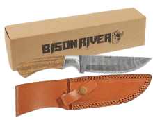 Bison River Damascus Steel Fixed Blade Knife