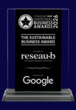 7 1/2" Black River Glass Award with Black Screen Printed Back