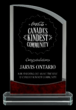 Aspen Glass Award with Red Marble Accents