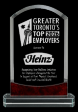 Durango Glass Award with Red Marble Accents