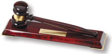 10&quot; Piano Finish Presentation Gavel with Stand
