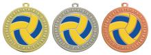 2 1/8&quot; Volleyball Sunray Sculptured Iron Medal