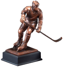 12 1/2&quot; Electroplated Male Hockey Resin Trophy