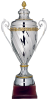 27 1/2" Argento Presidente silver cup with gold trim