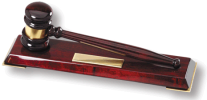 10" Piano Finish Presentation Gavel with Stand