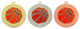 Basketball Sunray Sculpted Iron Medal