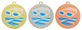 Swimming Sunray Sculptured Iron Medals