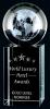 3D Laser Rise &amp; Shine Optic Crystal Globe Award